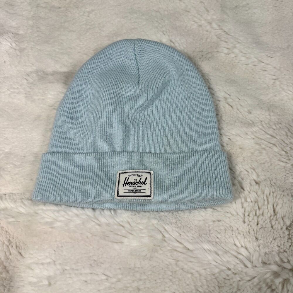 Herschel Light Blue Knit Beanie Y2K Minimalist